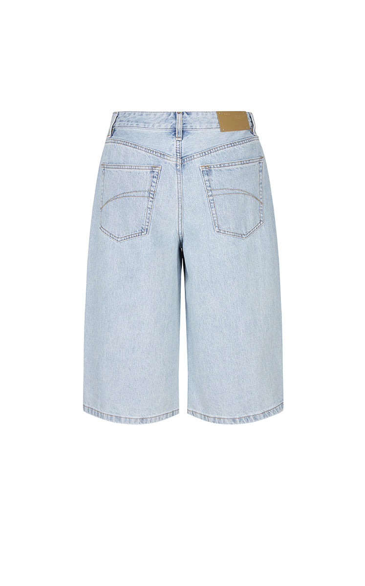 Pants / JNBY Washed Cropped Wide-Leg Denim Pants