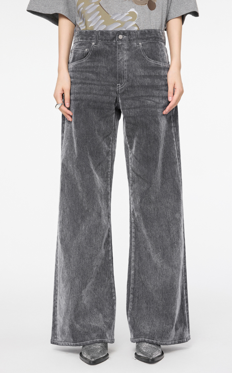 Pants / JNBY Washed Denim Extra-Long Flared Jeans