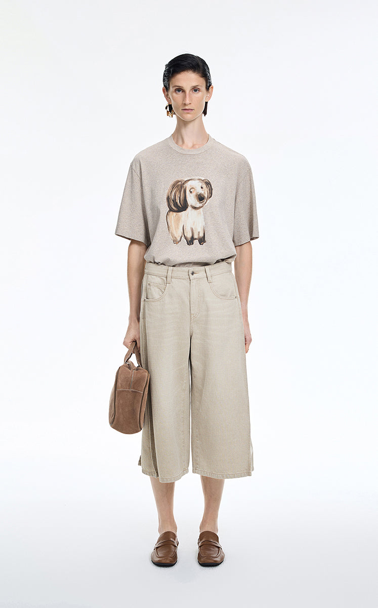 Pants / JNBY Wide-Leg Cropped Denim Pants