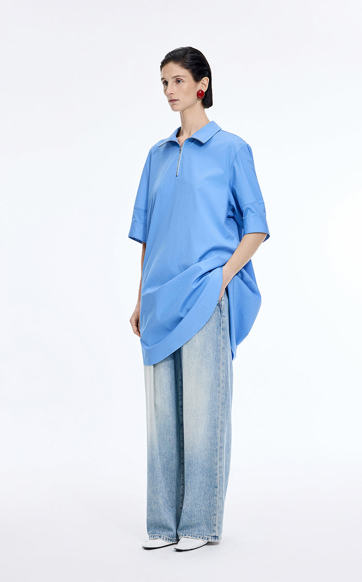 Pants / JNBY Wide-Leg Extra-Long Lyocell Denim Pants
