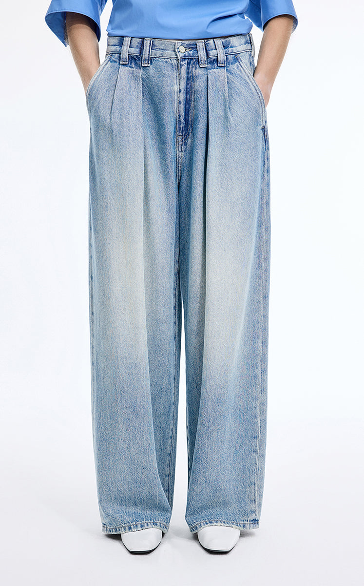 Pants / JNBY Wide-Leg Extra-Long Lyocell Denim Pants