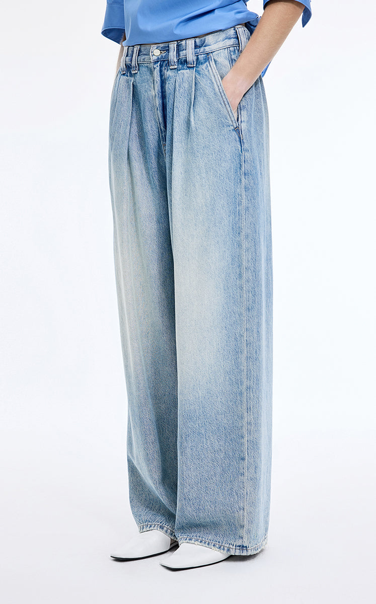 Pants / JNBY Wide-Leg Extra-Long Lyocell Denim Pants