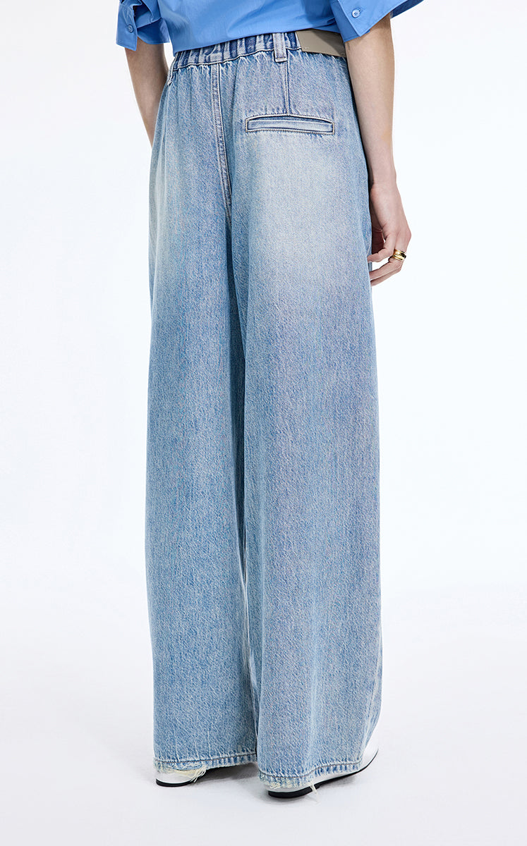 Pants / JNBY Wide-Leg Extra-Long Lyocell Denim Pants