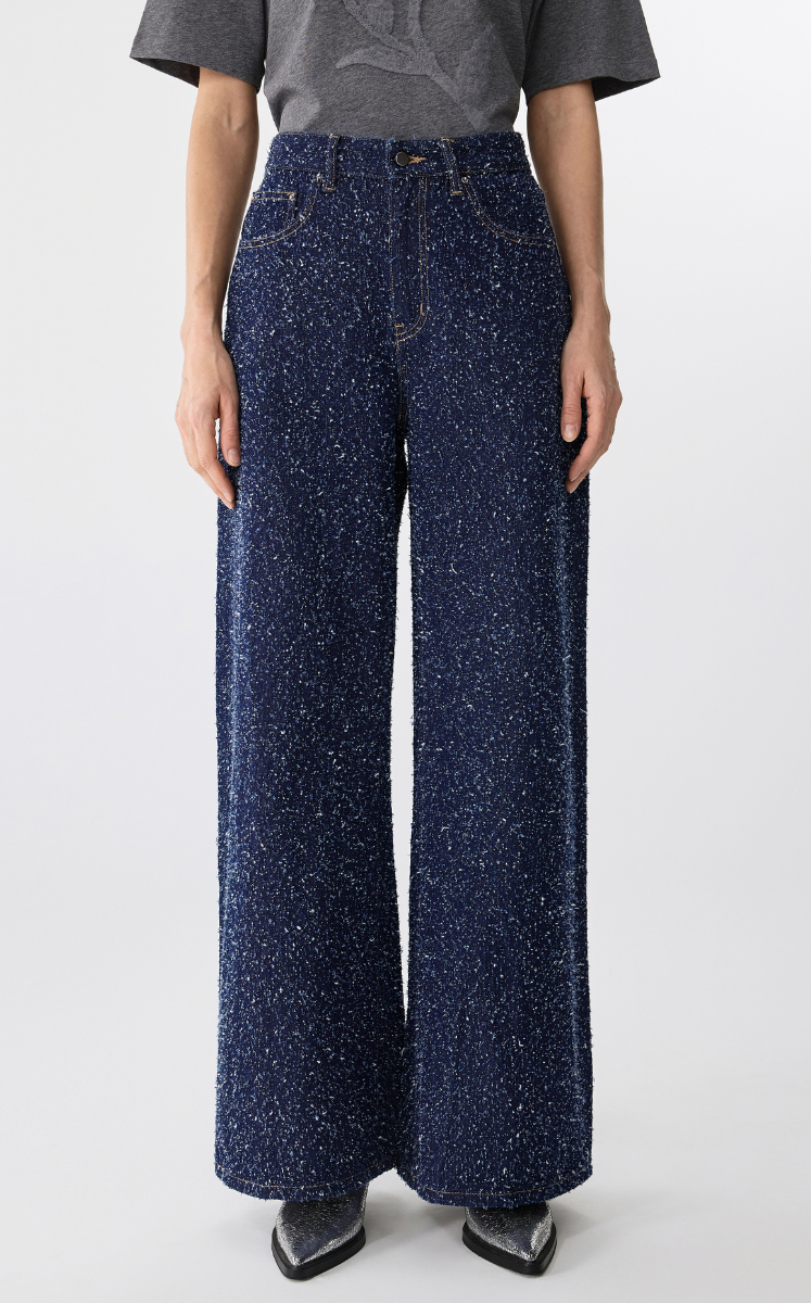 Pants / JNBY Wide-Leg Rolled Hem Denim Pants