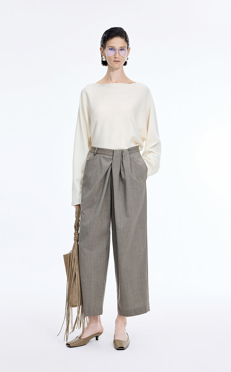 Pants / JNBY Wool Blend Cropped Straight-Leg Pants
