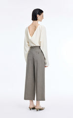 Pants / JNBY Wool Blend Cropped Straight-Leg Pants
