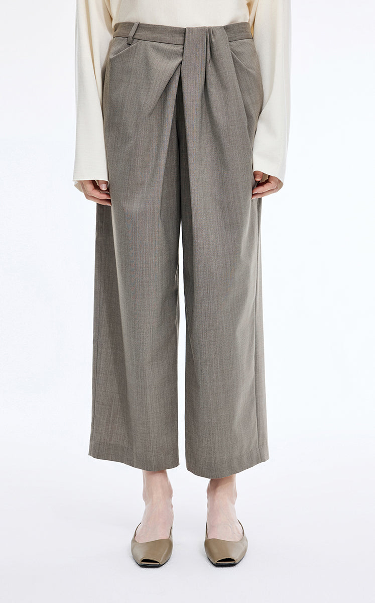 Pants / JNBY Wool Blend Cropped Straight-Leg Pants
