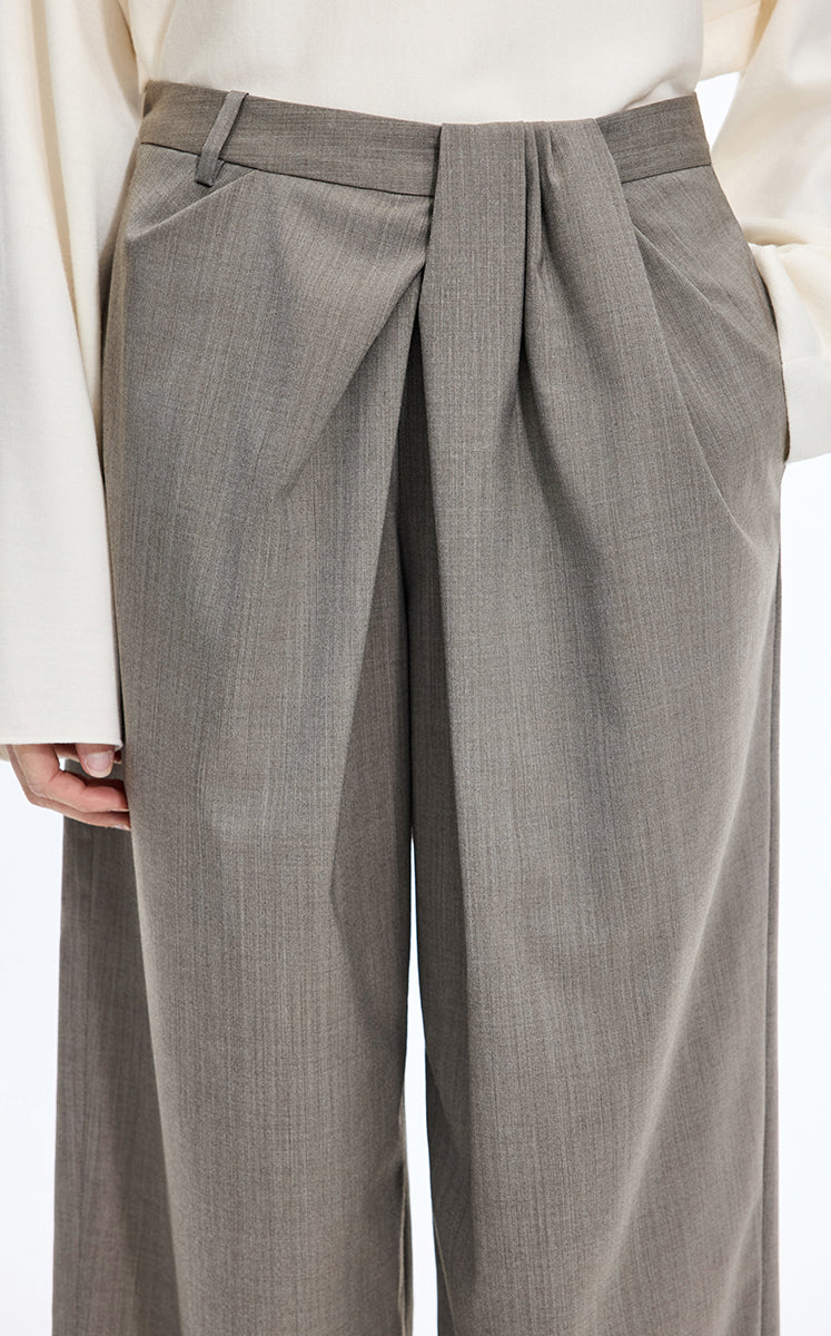 Pants / JNBY Wool Blend Cropped Straight-Leg Pants