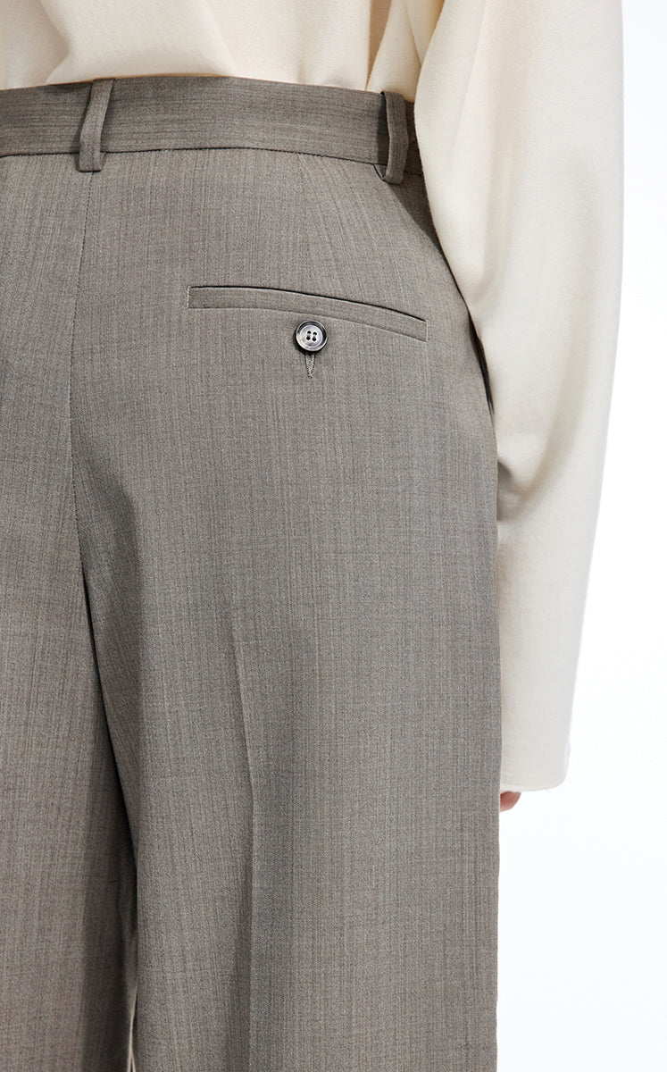 Pants / JNBY Wool Blend Cropped Straight-Leg Pants