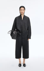 Pants / JNBY Wool Blend Cropped Wide-Leg Trousers