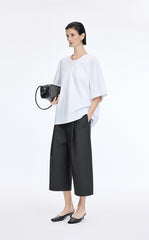 Pants / JNBY Wool Blend Cropped Wide-Leg Trousers