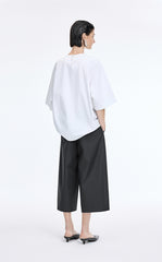 Pants / JNBY Wool Blend Cropped Wide-Leg Trousers