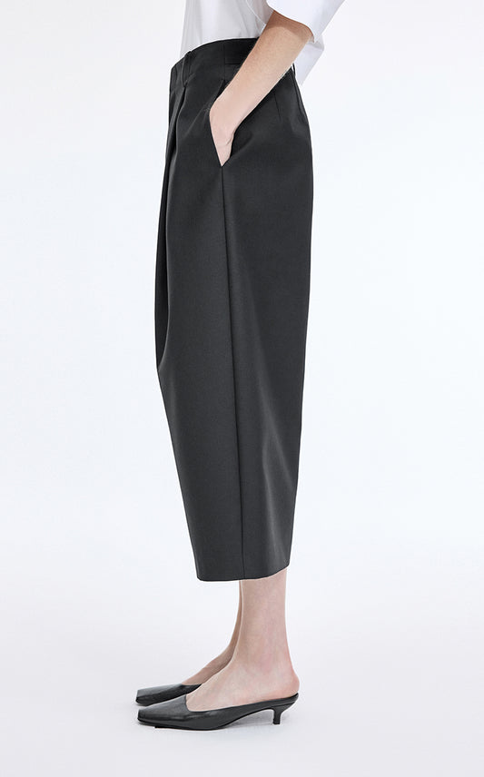 Pants / JNBY Wool Blend Cropped Wide-Leg Trousers