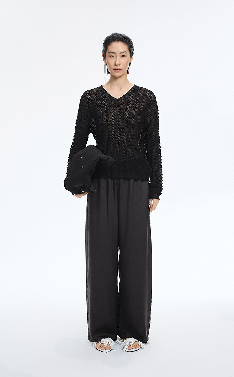 Pants / JNBY Cupro Jacquard Wide-Leg Pants（图有疑问）