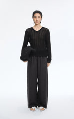 Pants / JNBY Cupro Jacquard Wide-Leg Pants（图有疑问）