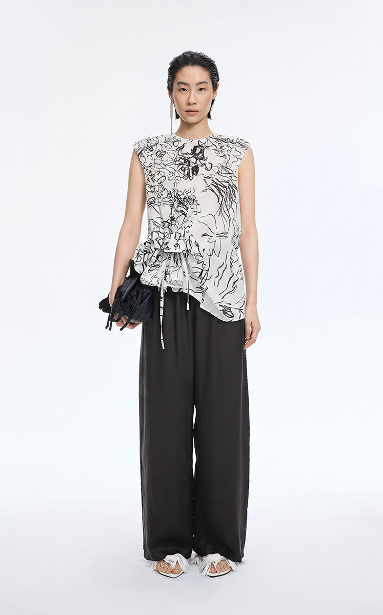 Pants / JNBY Cupro Jacquard Wide-Leg Pants（图有疑问）