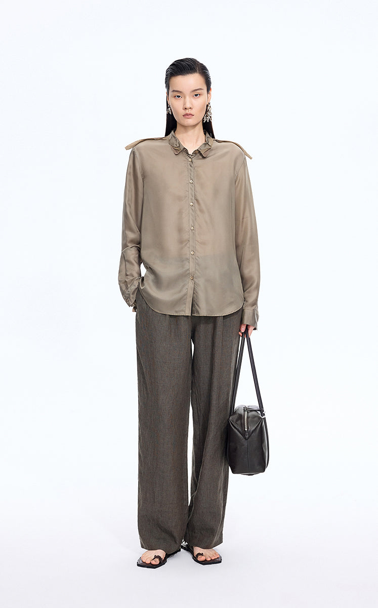 Pants / JNBY Dew-Retted Linen Wide-Leg Pants