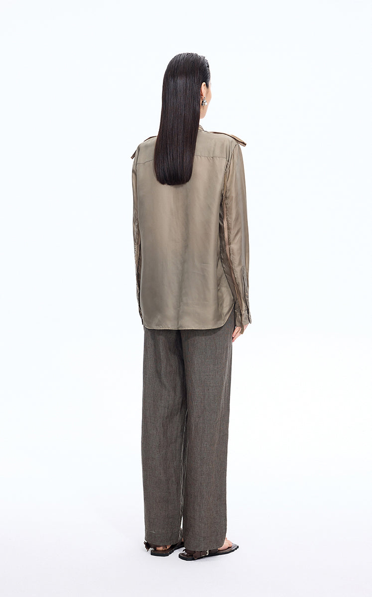 Pants / JNBY Dew-Retted Linen Wide-Leg Pants