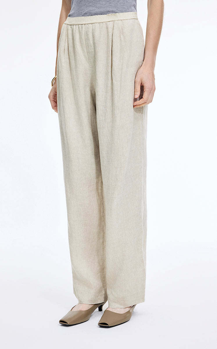 Pants / JNBY Dew-Retted Linen Wide-Leg Pants