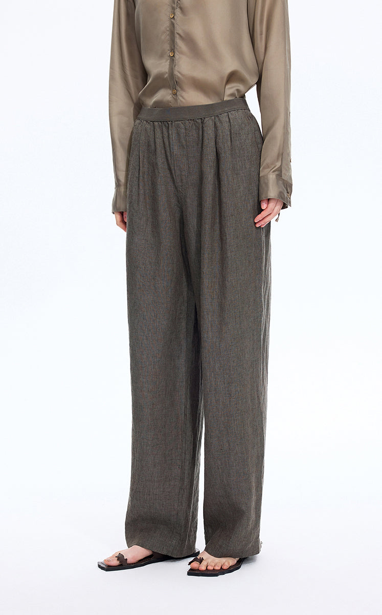 Pants / JNBY Dew-Retted Linen Wide-Leg Pants