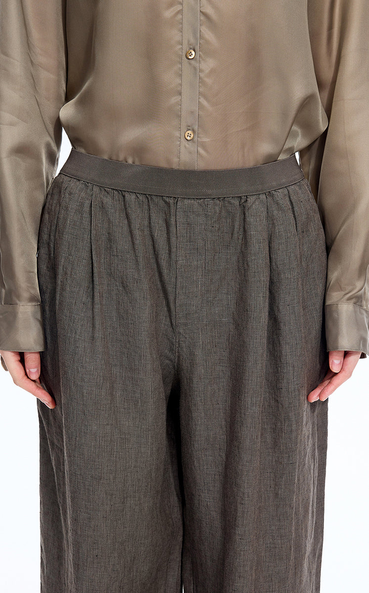 Pants / JNBY Dew-Retted Linen Wide-Leg Pants