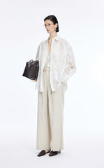 Pants / JNBY Linen Blend Wide-Leg Cuffed Pants