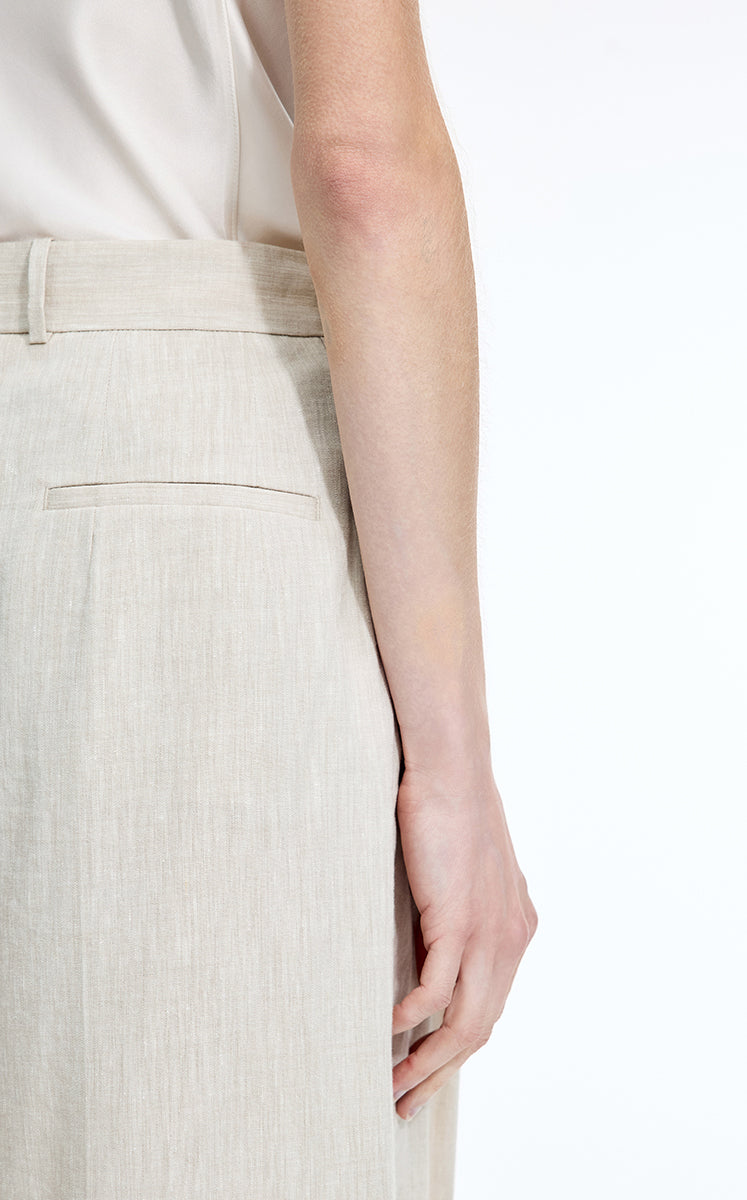 Pants / JNBY Linen Blend Wide-Leg Cuffed Pants