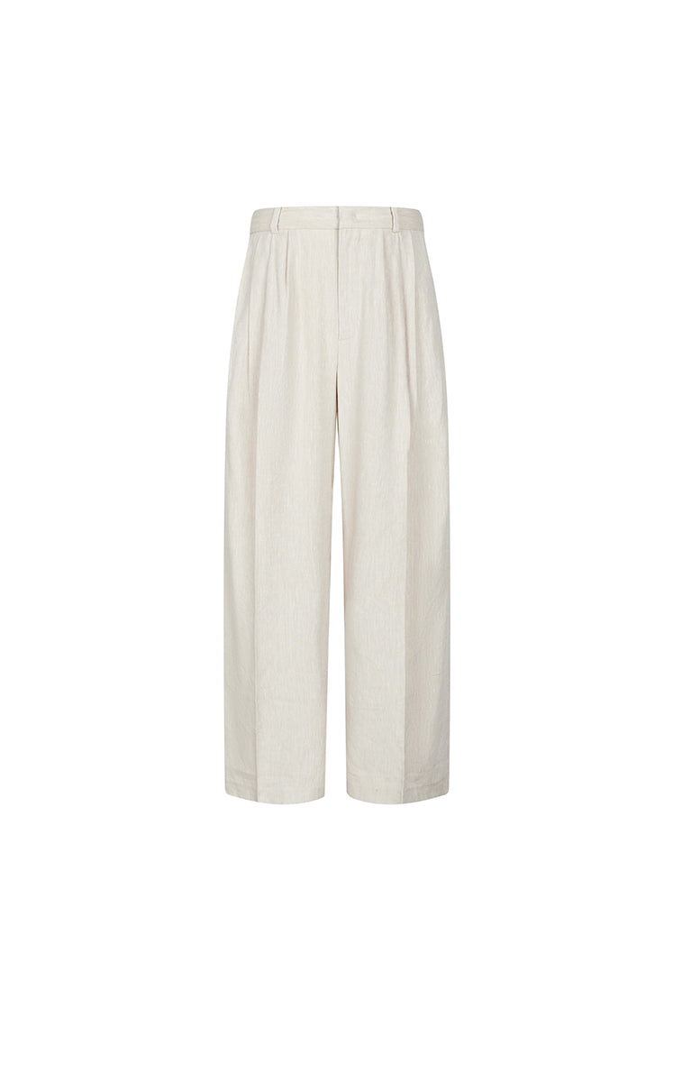 Pants / JNBY Linen Blend Wide-Leg Cuffed Pants