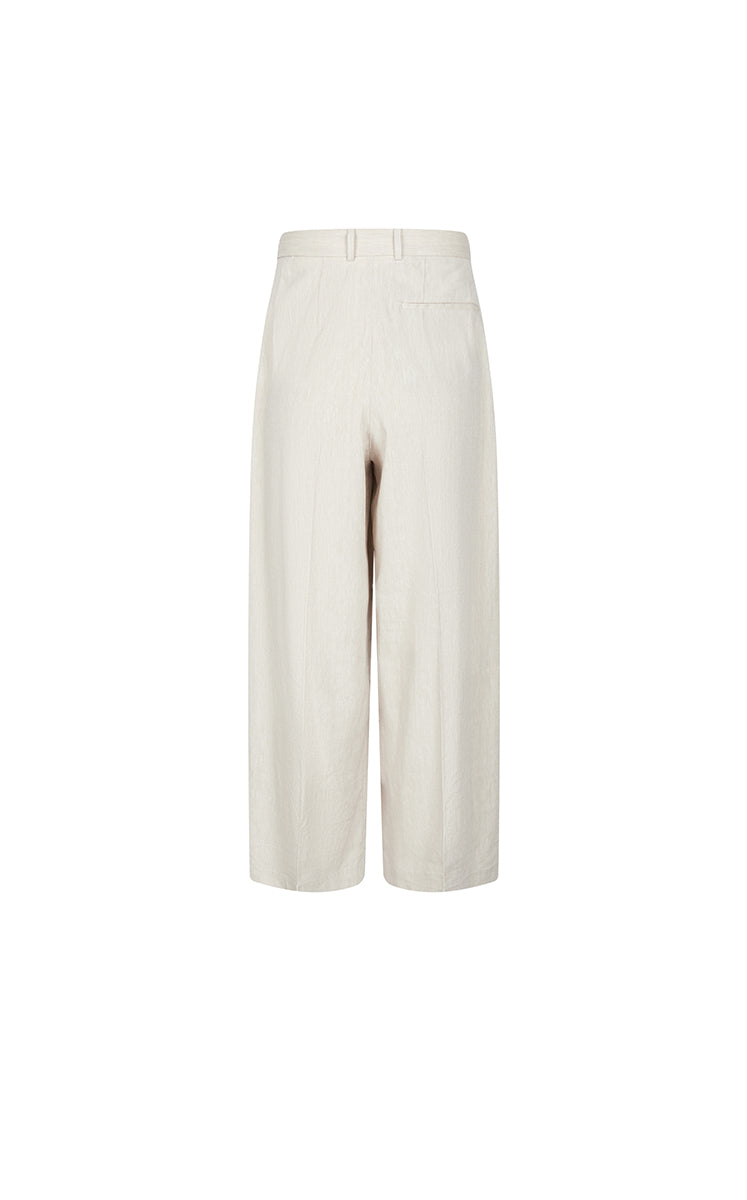 Pants / JNBY Linen Blend Wide-Leg Cuffed Pants