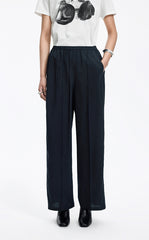 Pants / JNBY Striped Modal Blend Wide Leg Trousers