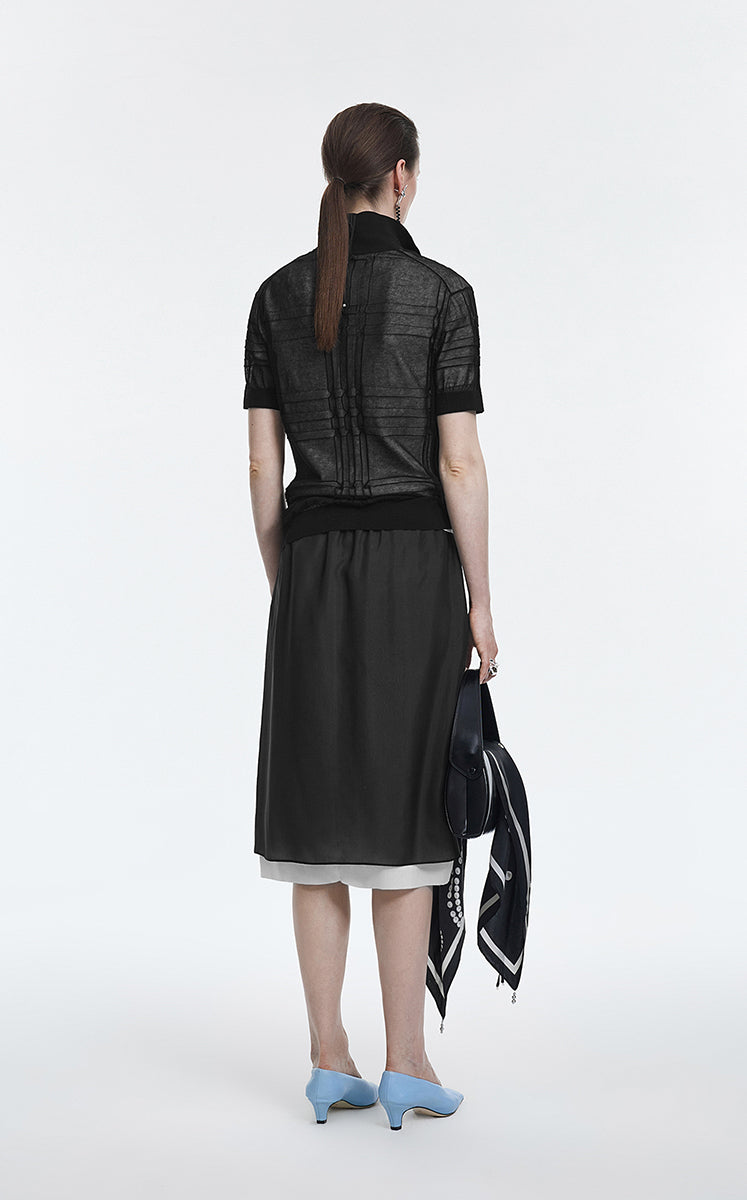 Polo Shirt / JNBY Layered Two-Piece Textured Jacquard Knit Polo