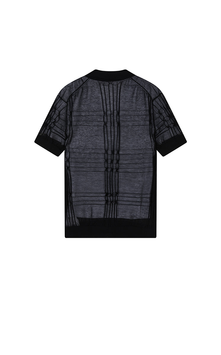 Polo Shirt / JNBY Layered Two-Piece Textured Jacquard Knit Polo