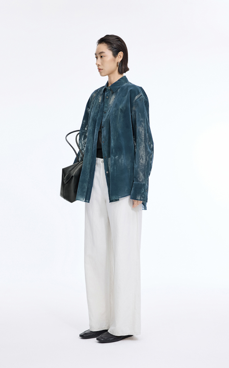 Shirt / JNBY Artistic Flocked Texture Shirt