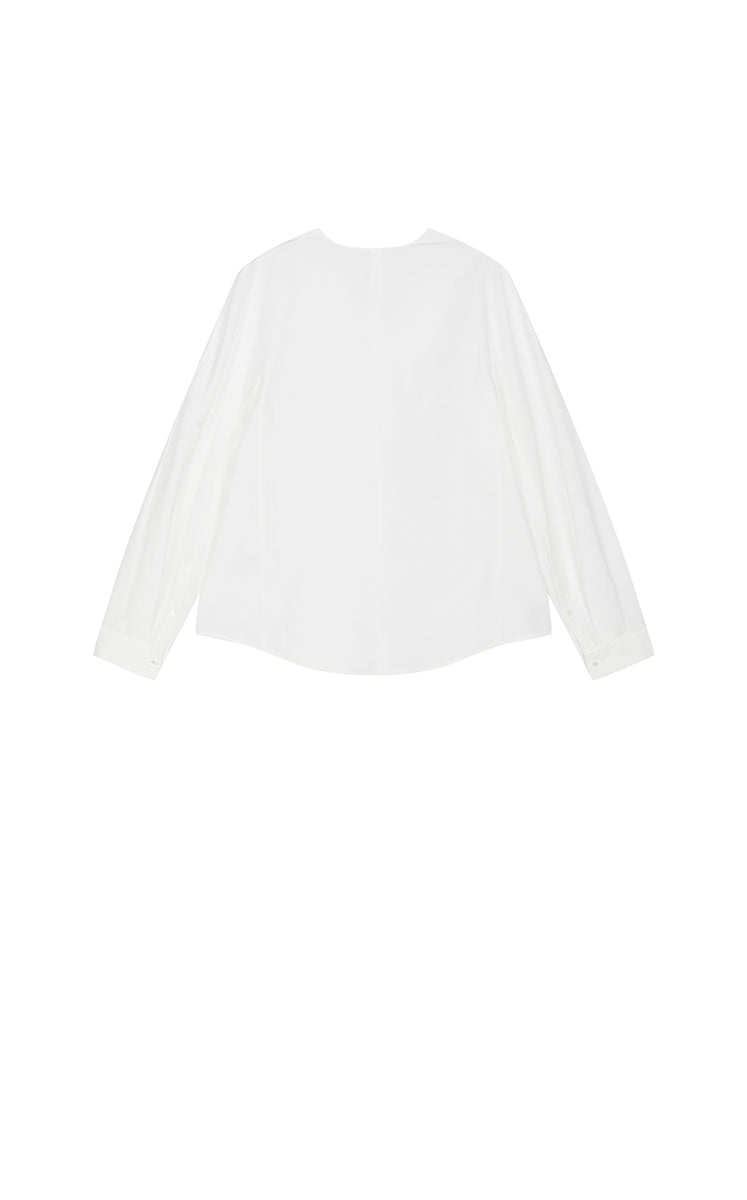 Shirt / JNBY Cotton Silk V-Neck Long Sleeve Top