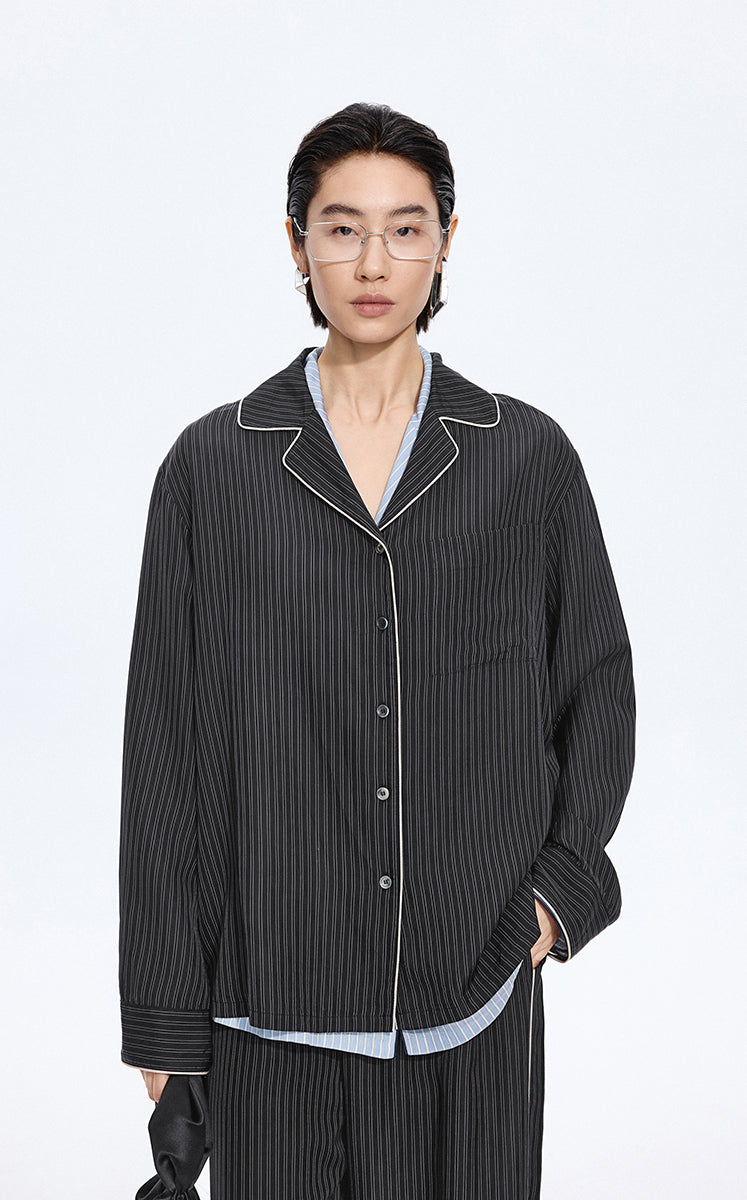 Shirt / JNBY Cupro Relaxed Stripe Shirt