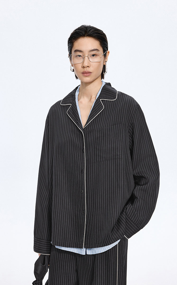 Shirt / JNBY Cupro Relaxed Stripe Shirt