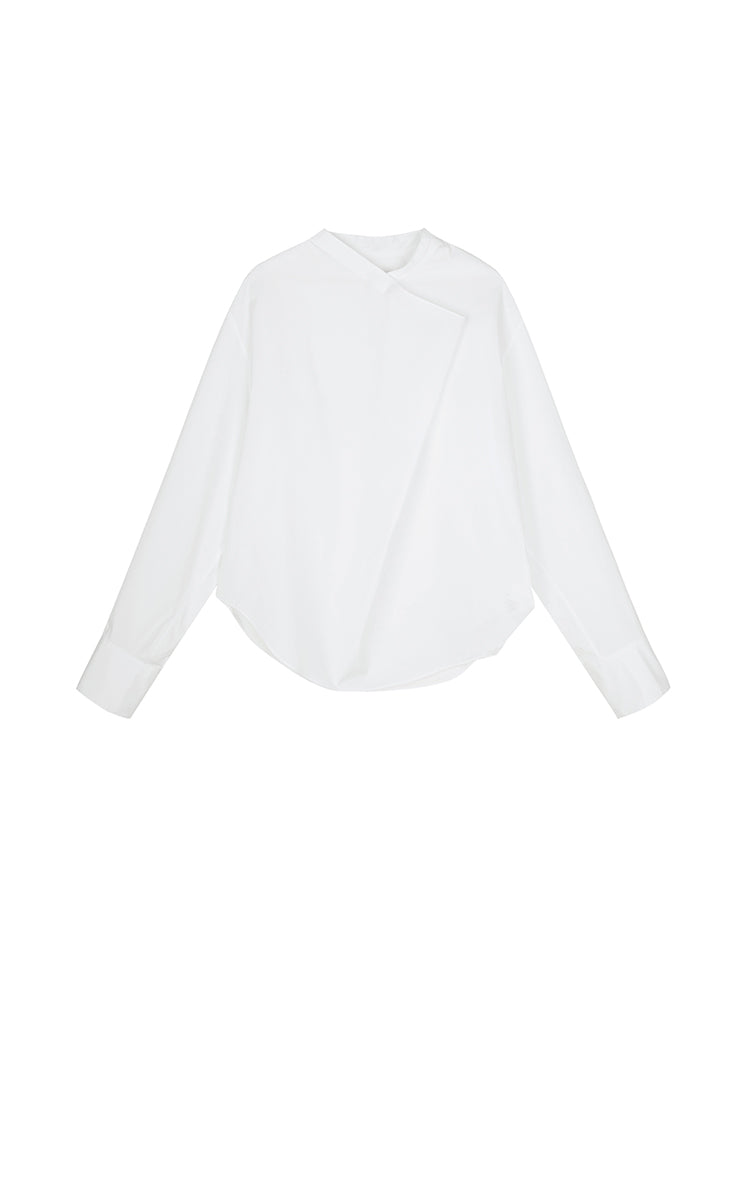 Shirt / JNBY Deconstructed Collar Cotton Blend Poplin Shirt