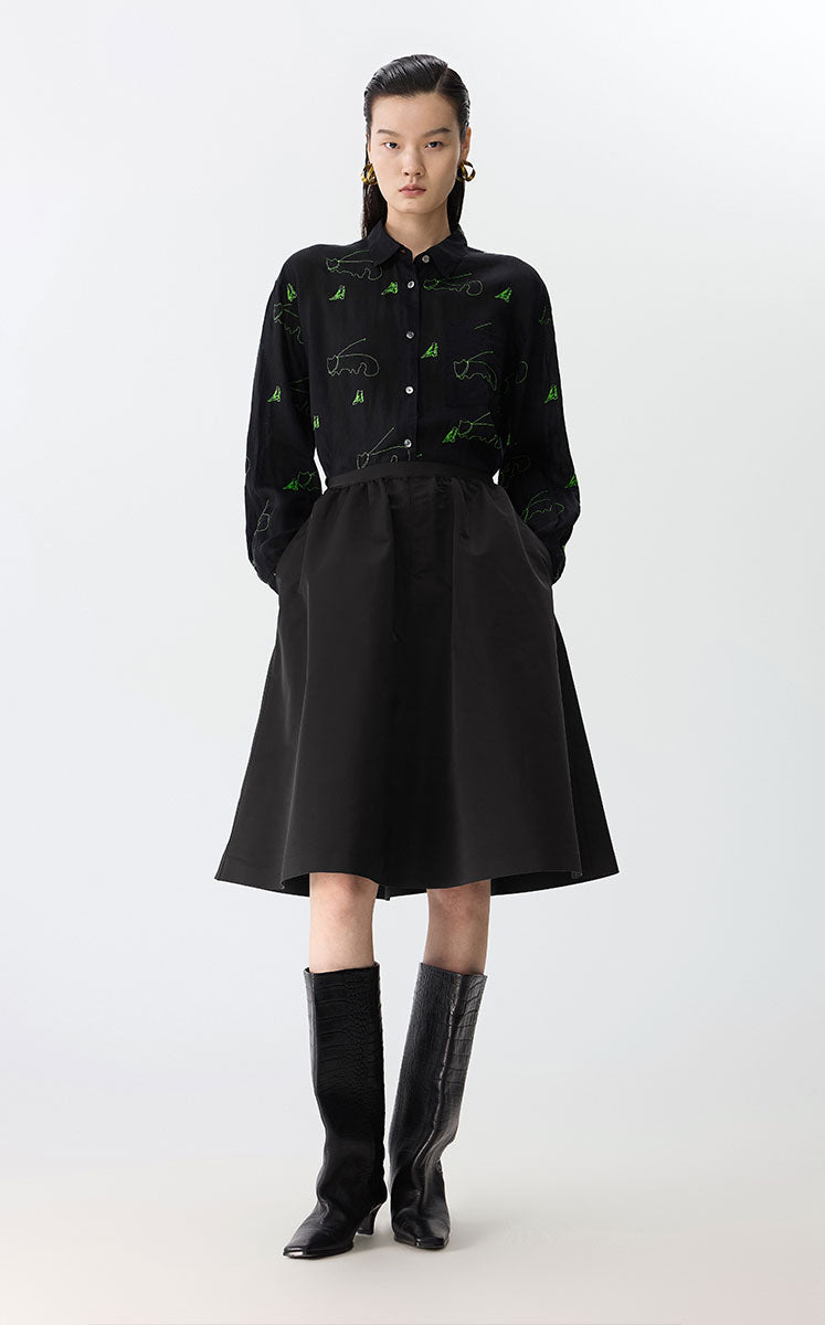 Shirt / JNBY Eco Embroidered Linen Shirt