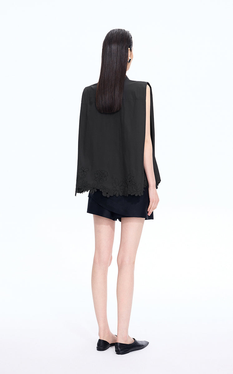 Shirt / JNBY Floral Cutwork Sleeveless Cotton Shirt