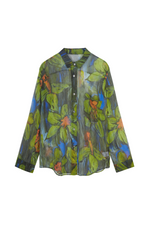 Shirt / JNBY Hand-Painted Floral Silk Shirt