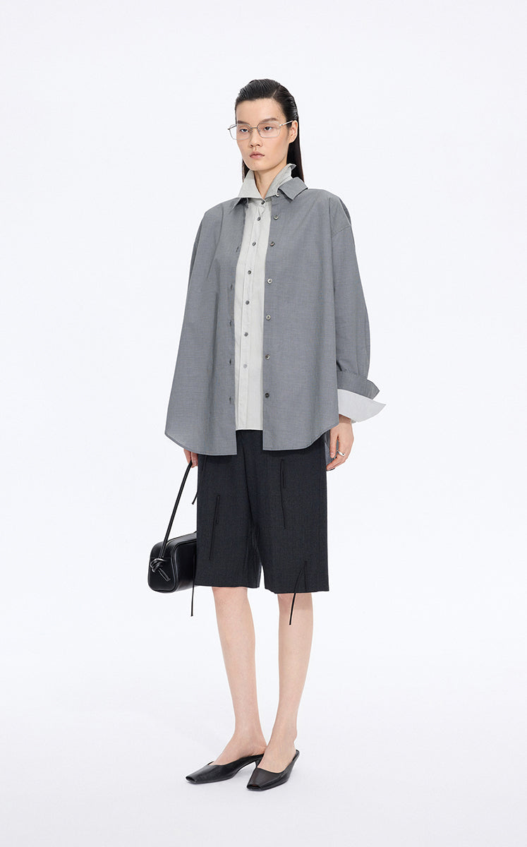 Shirt / JNBY Italian Jacquard Cotton Oversized Shirt