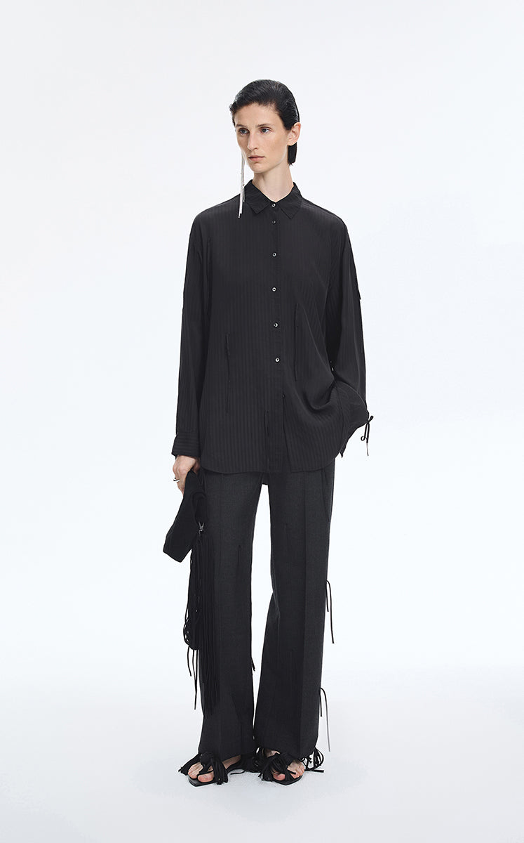 Shirt / JNBY Jacquard Fringe Oversized Shirt