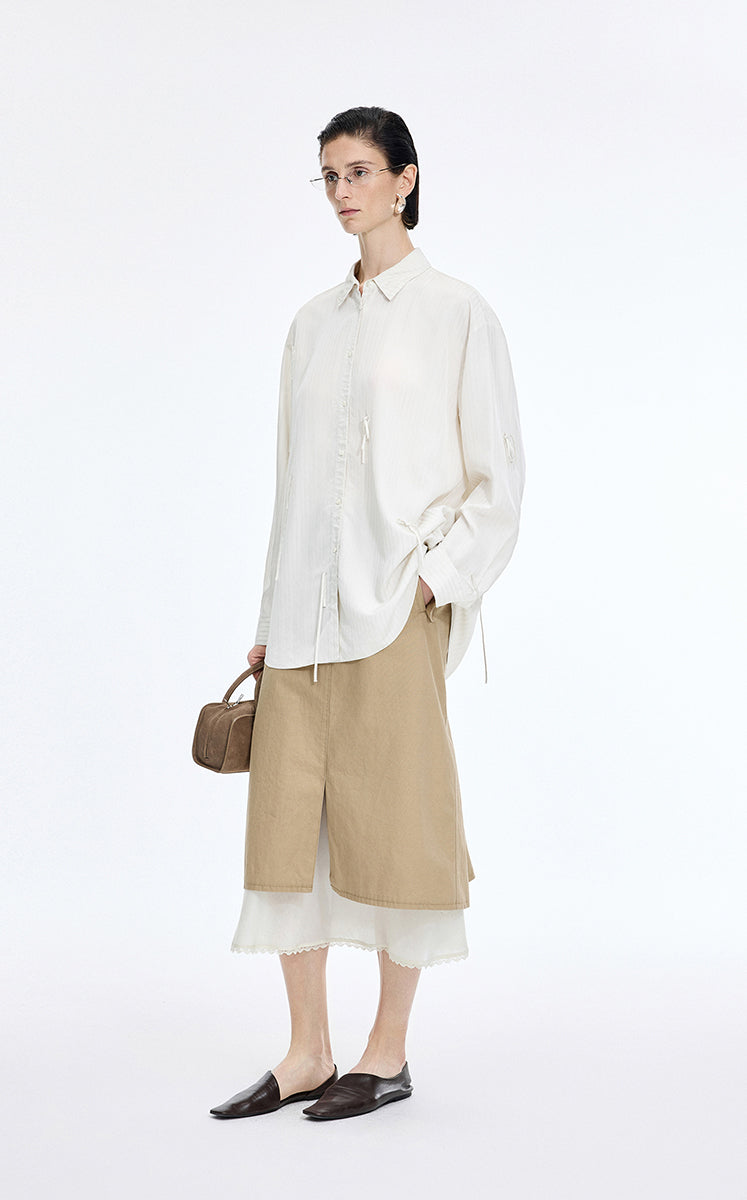 Shirt / JNBY Jacquard Fringe Oversized Shirt
