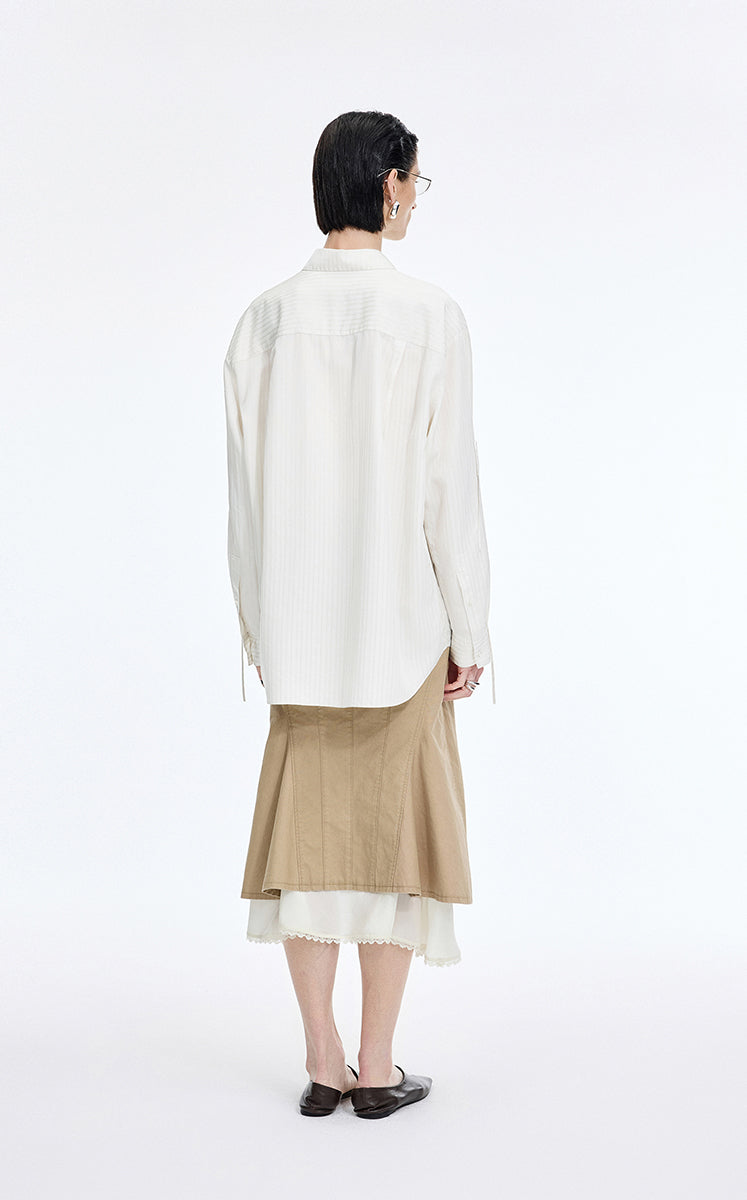 Shirt / JNBY Jacquard Fringe Oversized Shirt