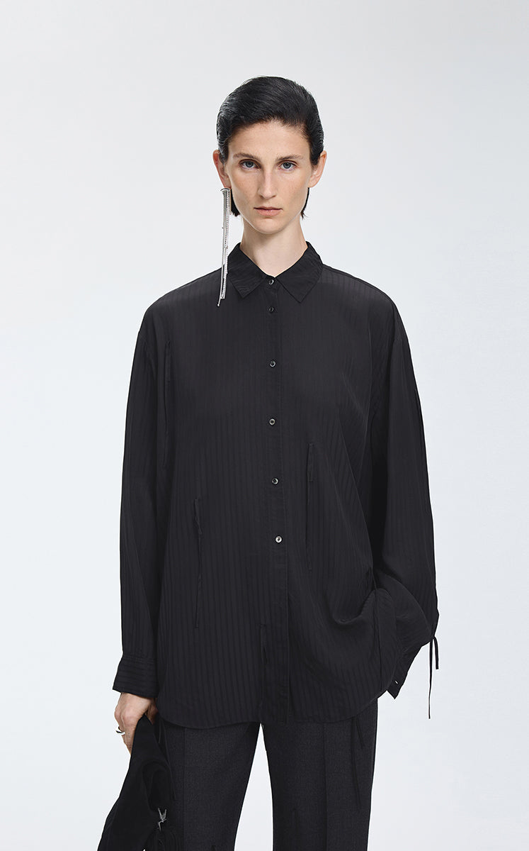 Shirt / JNBY Jacquard Fringe Oversized Shirt