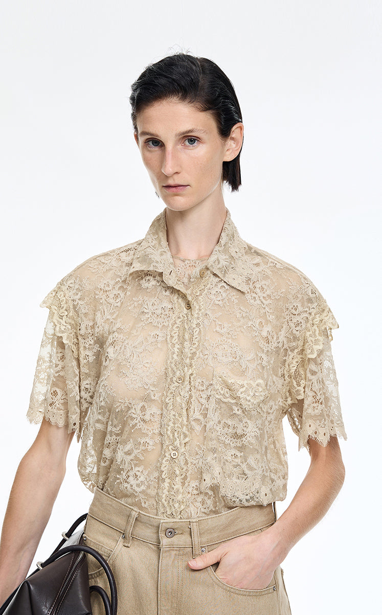 Shirt / JNBY Lace Sleeveless Shirt