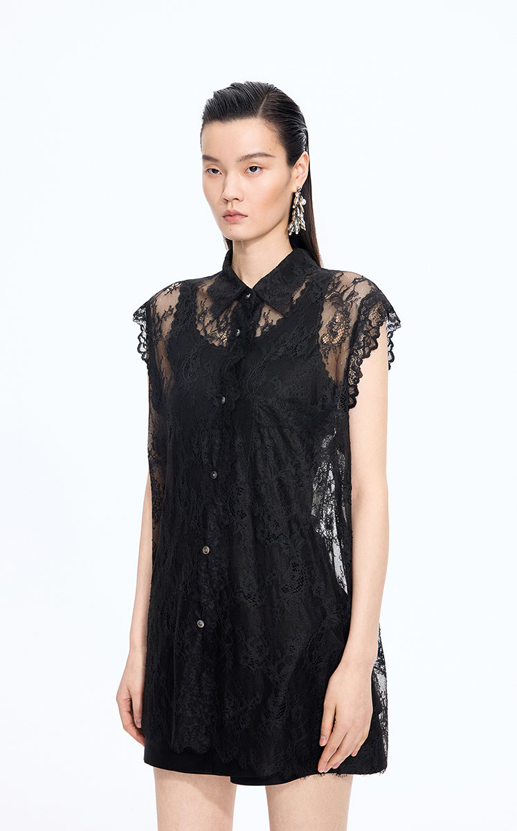 Shirt / JNBY Lace Sleeveless Shirt