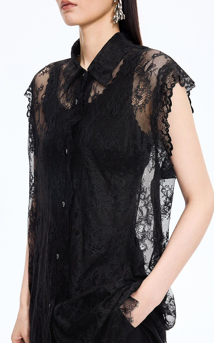 Shirt / JNBY Lace Sleeveless Shirt