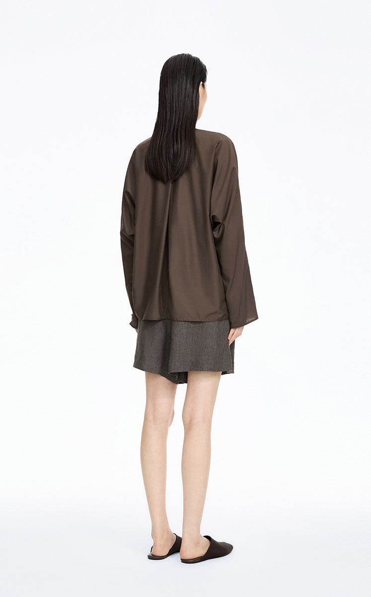 Shirt / JNBY Oversize Cotton-Silk Dolman Sleeve Top