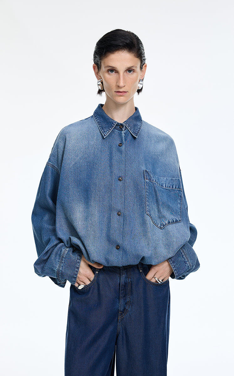 Shirt / JNBY Oversized Batwing Sleeves Lyocell Shirt